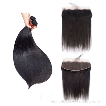 Huashuo Hair Highest Discounts Best Selling Wholesale Price 100% Remy Human Hair  Brazilian Virgin  Hair Weave With Frontals